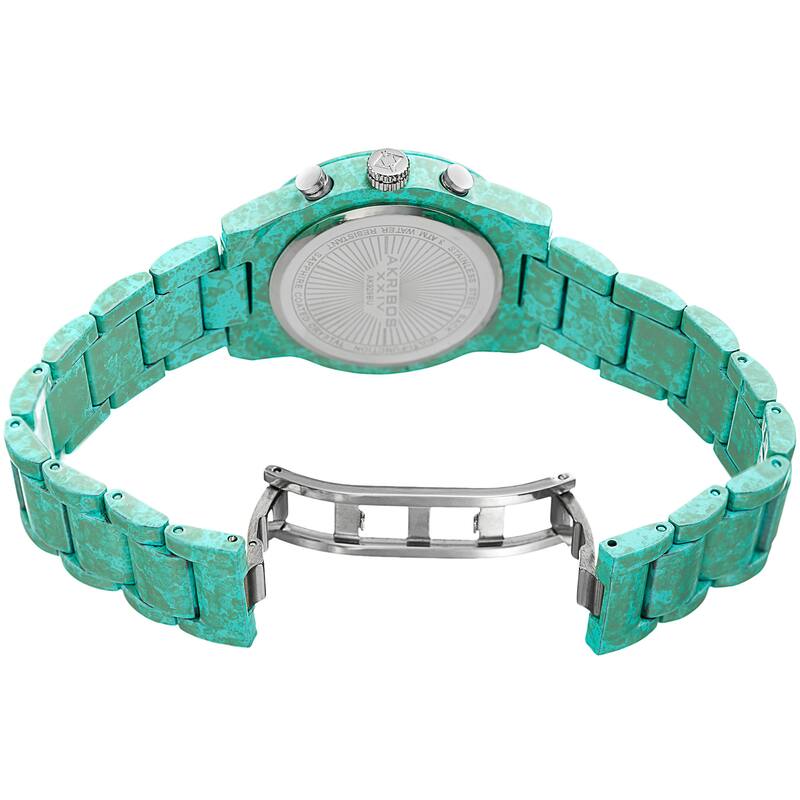 Akribos XXIV Women's Swiss Quartz Multifunction Turquoise Bracelet Watch