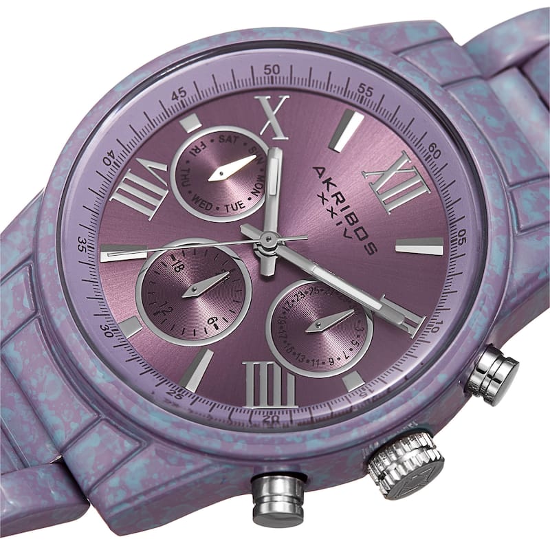 Akribos XXIV Women's Swiss Quartz Multifunction Gray Bracelet Watch
