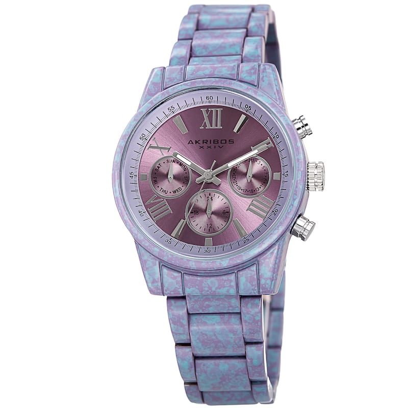 Akribos XXIV Women's Swiss Quartz Multifunction Gray Bracelet Watch