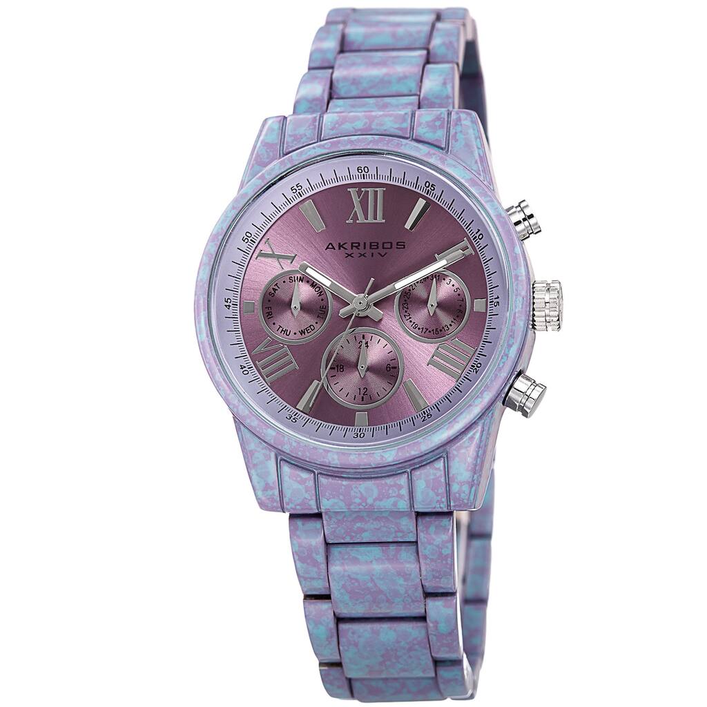 Akribos XXIV Women's Swiss Quartz Multifunction Gray Bracelet Watch