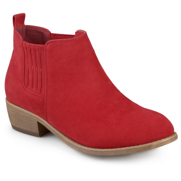 Journee Collection Women's 'Ramsey' Faux Suede Stacked Heel Ankle Boots
