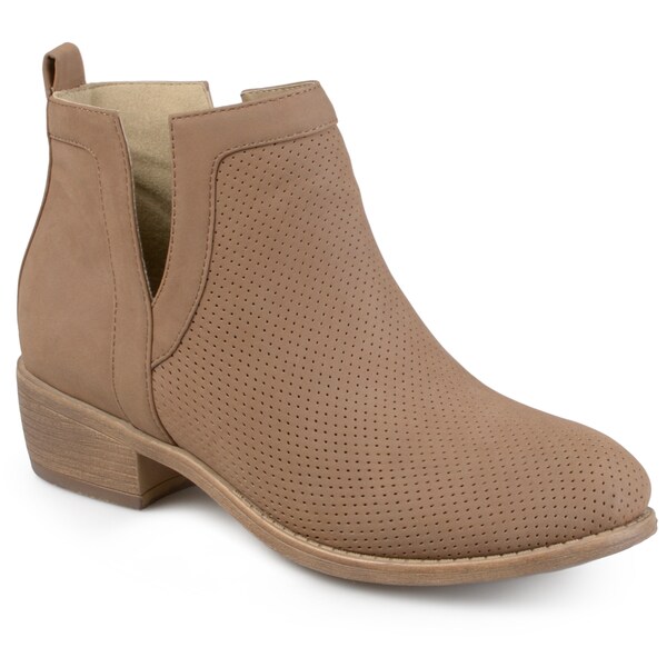 Womens Round Toe Pinhole Faux Suede Boots Womens Round Toe Pinhole Faux Suede Boots