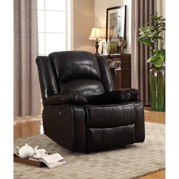 black leather glider recliner