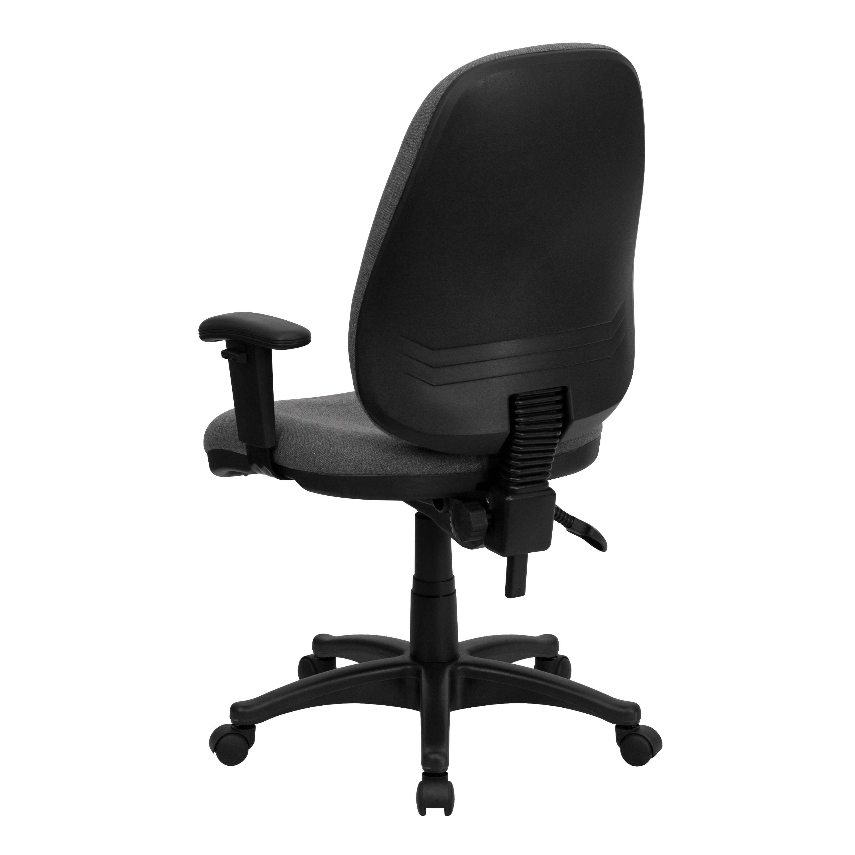 Desk chair PEBRINGE dark grey fabric/black