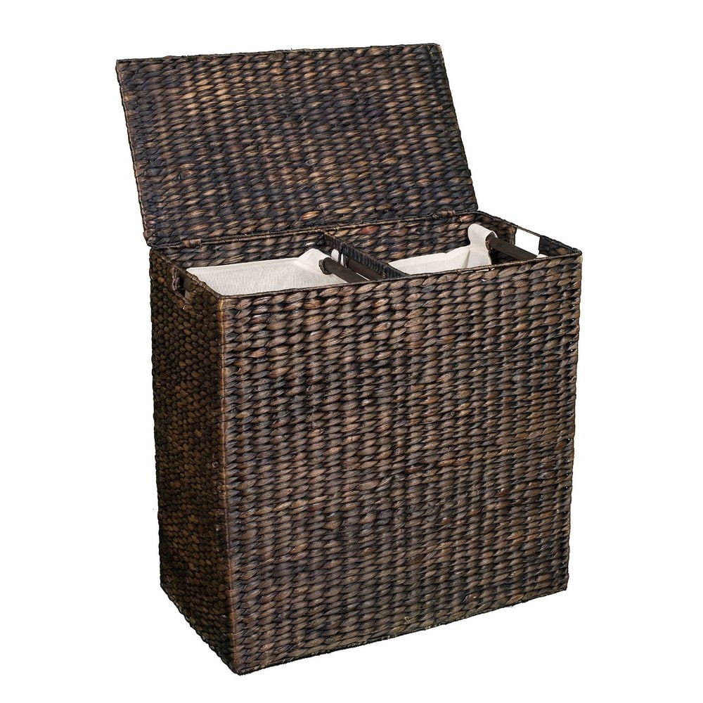 Distilled Brown Wicker Laundry Basket