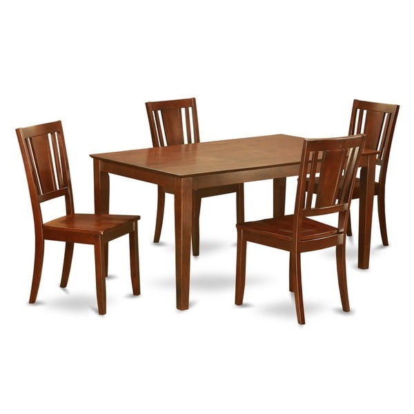Mahogany Finish Solid Rubberwood 5-Piece Dining Set - Overstock - 12025968
