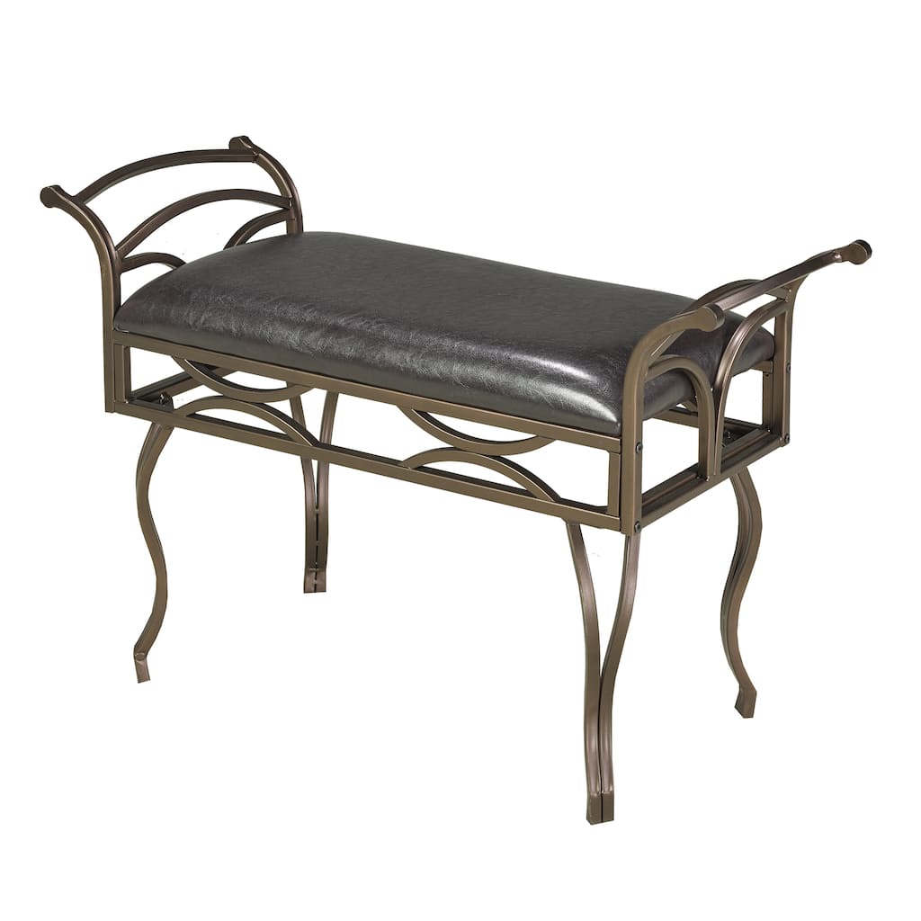 Baltimore Black Metal/Faux Leather Bench
