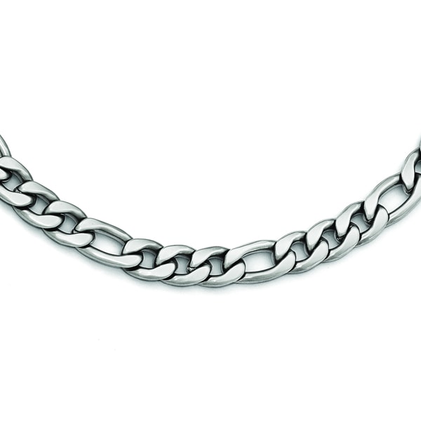 Versil Chisel Men's Stainless Steel 18-inch Satin Figaro Chain Necklace