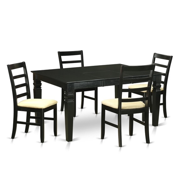 WEPF5-BLK-C Black Rubberwood 5-piece Small Kitchen Table Set