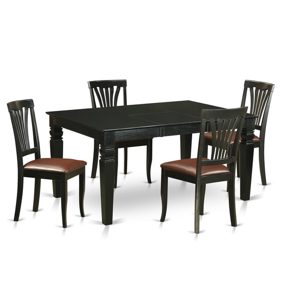 Weav5 Black Rubberwood 5 Piece Dining Set Free Shipping Today Weav5 Black Rubberwood 5 Piece Dining Set