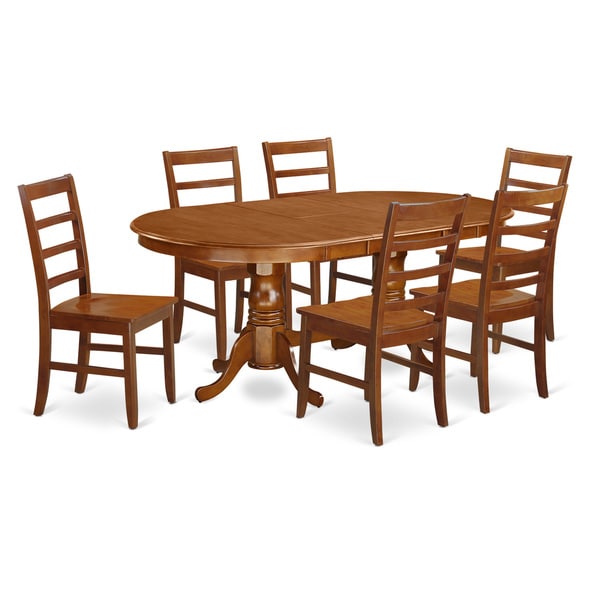 Plainville Cherry Or Cream Finish Solid Rubberwood 7 Piece Plainville Cherry Or Cream Finish Solid Rubberwood 7 Piece Dining Set With Expandable Oval Table