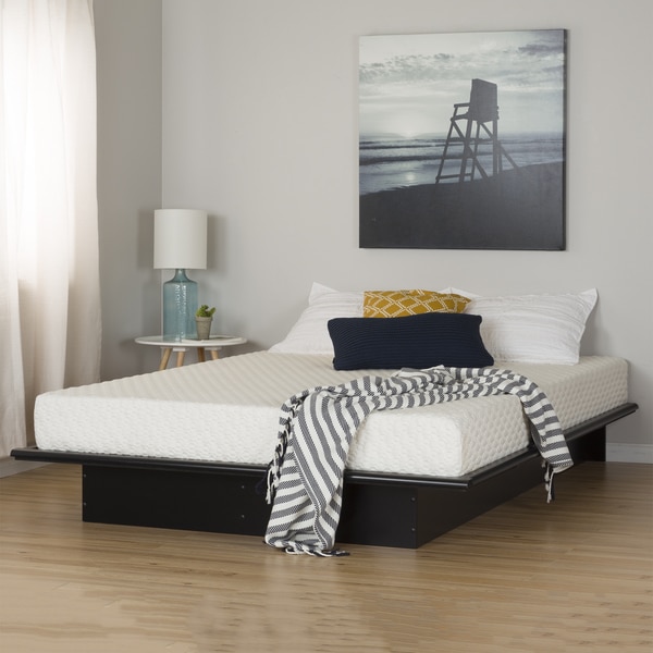 Shop South Shore Step One Pure Black Queen Platform Bed ...