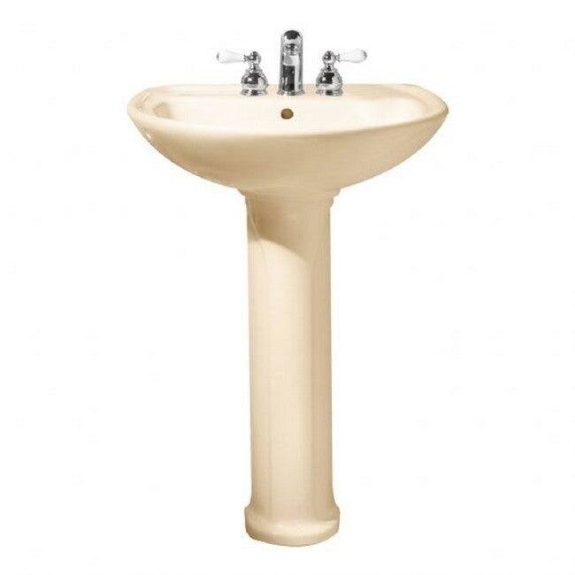 American Standard Cadet 0236.411.021 Bone Porcelain 20-inch x 24.5-inch Pedestal Bathroom Sink