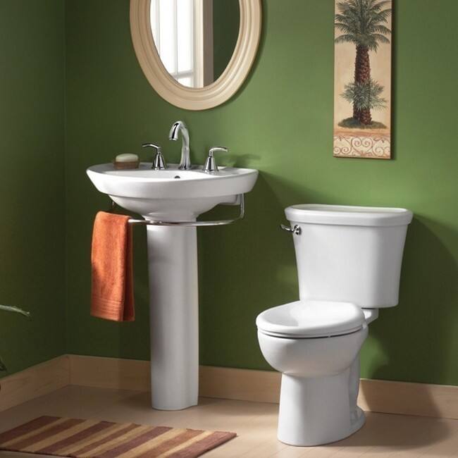 American Standard Ravenna White Porcelain Pedestal/Shroud Bathroom Sink 0268.001.020
