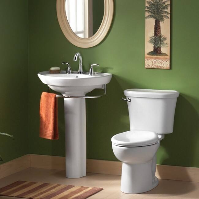 American Standard Ravenna White Pedestal/Shroud Porcelain Bathroom Sink