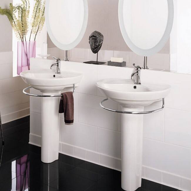 American Standard Ravenna White Pedestal/Shroud Porcelain Bathroom Sink
