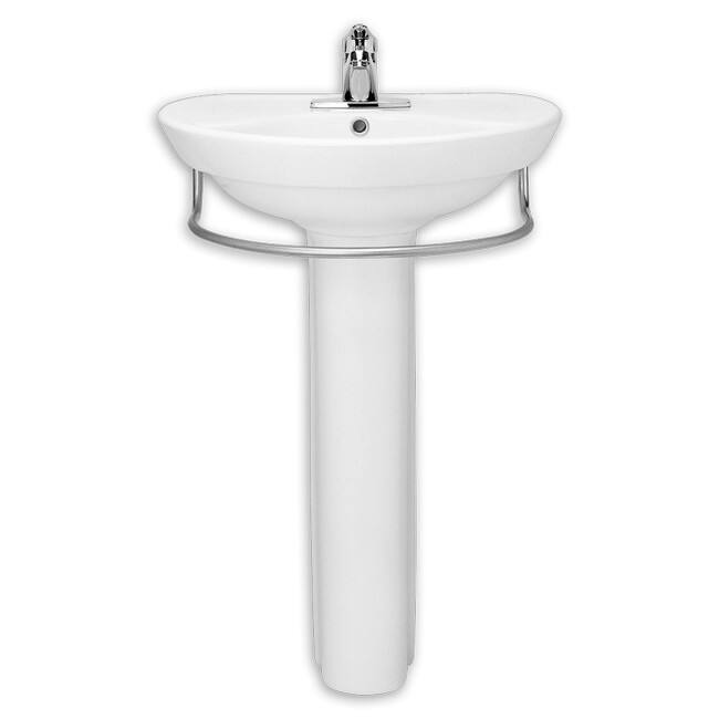 American Standard Ravenna White Pedestal/Shroud Porcelain Bathroom Sink