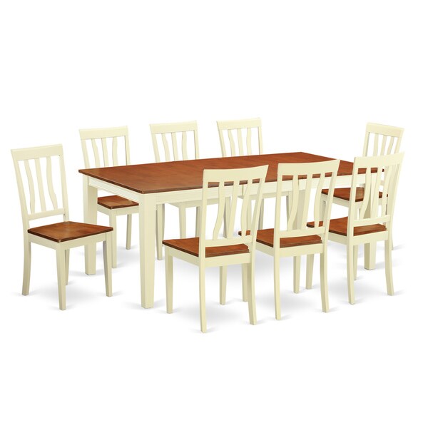 Shop QUAN9 Cream/Off-white Rubberwood 9-piece Dining Room ...