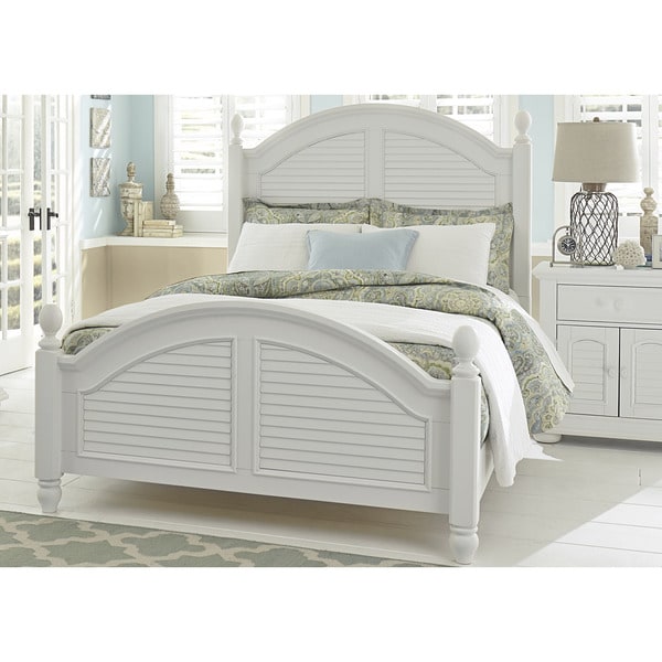Summer House Oyster White Cottage Low Poster Bed On Sale Overstock 12027320