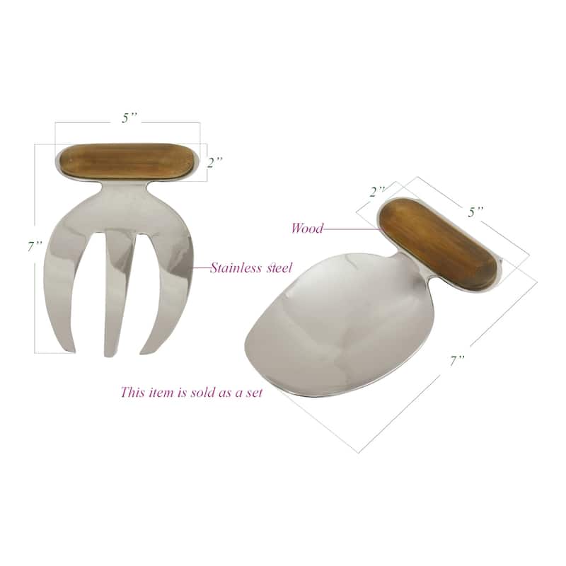 Fremont Polished Nickel Salad Tossers (Set of 2)