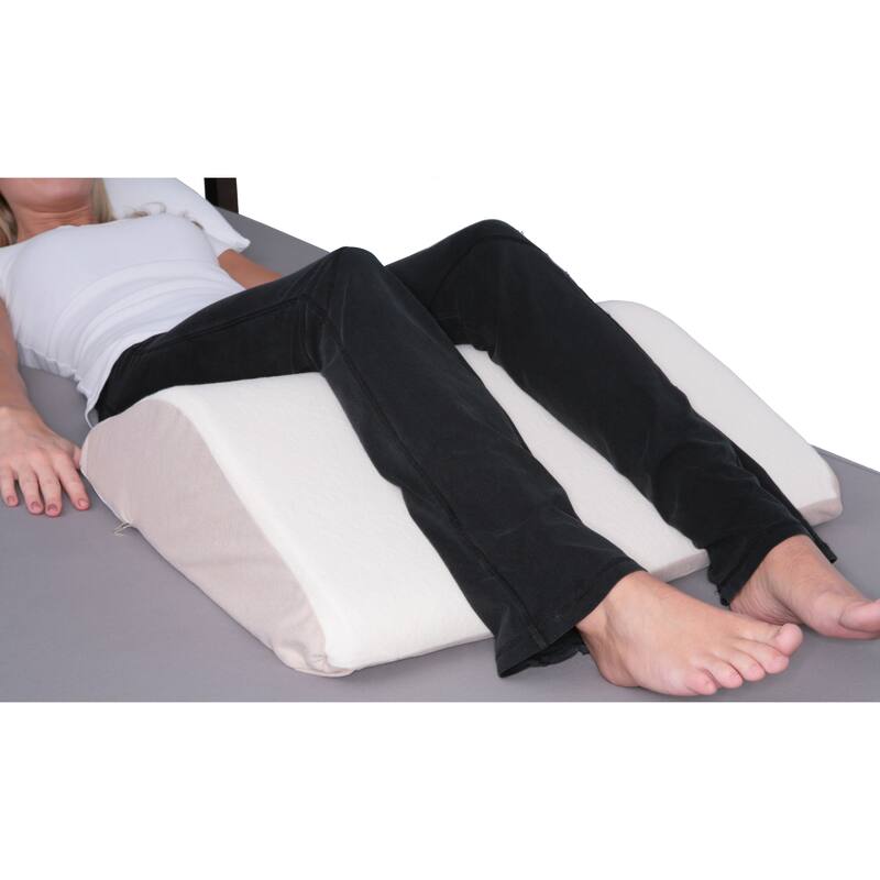 Sloped Knee Lift Foam Pillow with Sherpa Cover