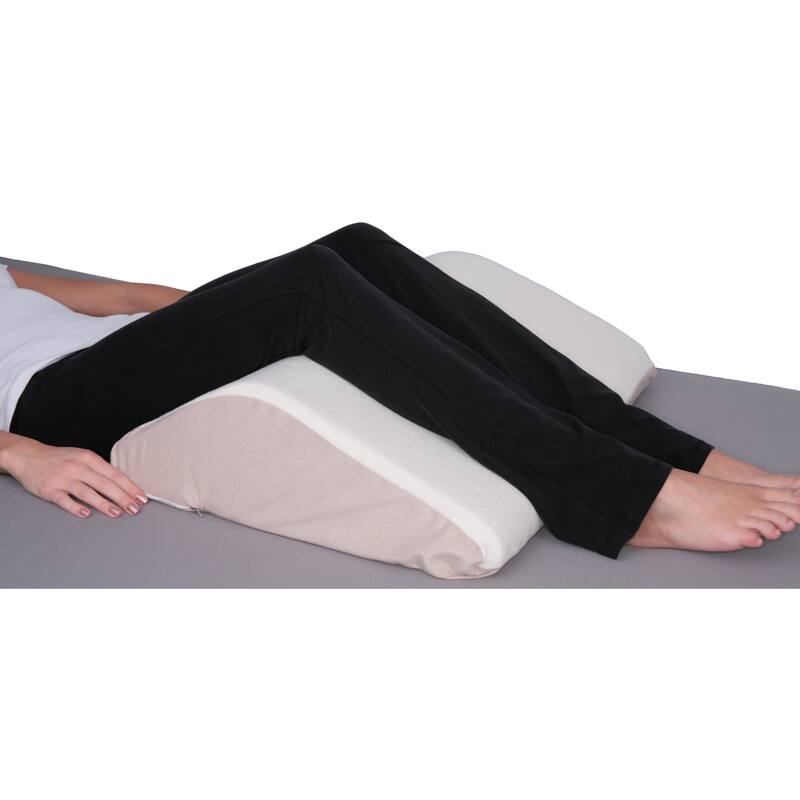 Sloped Knee Lift Foam Pillow with Sherpa Cover