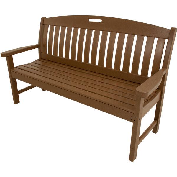 slide 2 of 2, Hanover Avalon Brown HDPE All-weather Outdoor Porch Bench - N/A