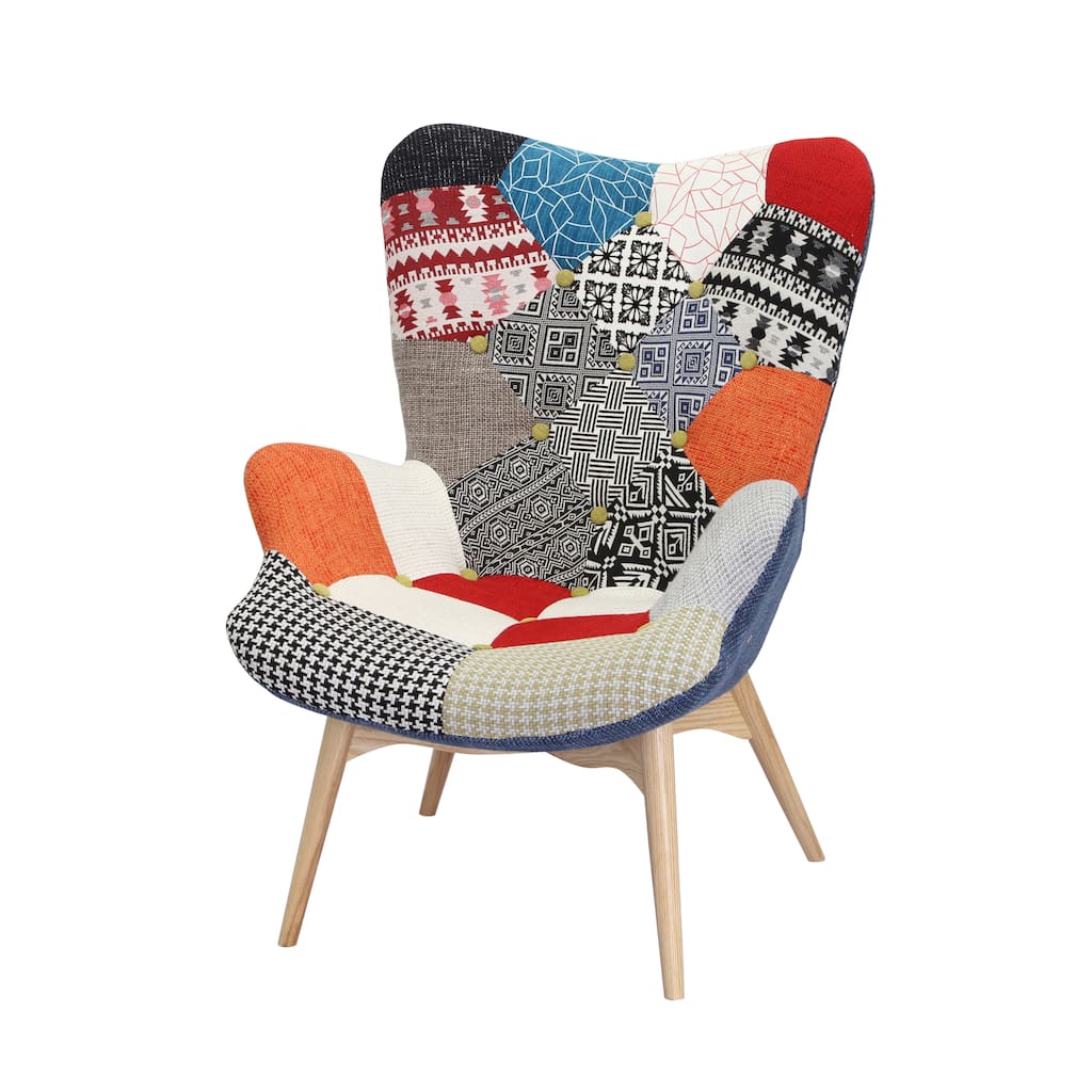 Kelsey Button Patchwork Upholstered Accent Chair