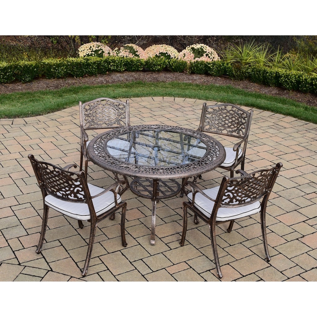5-piece Weather-resistant Patio Dining Set with Cushioned Chairs