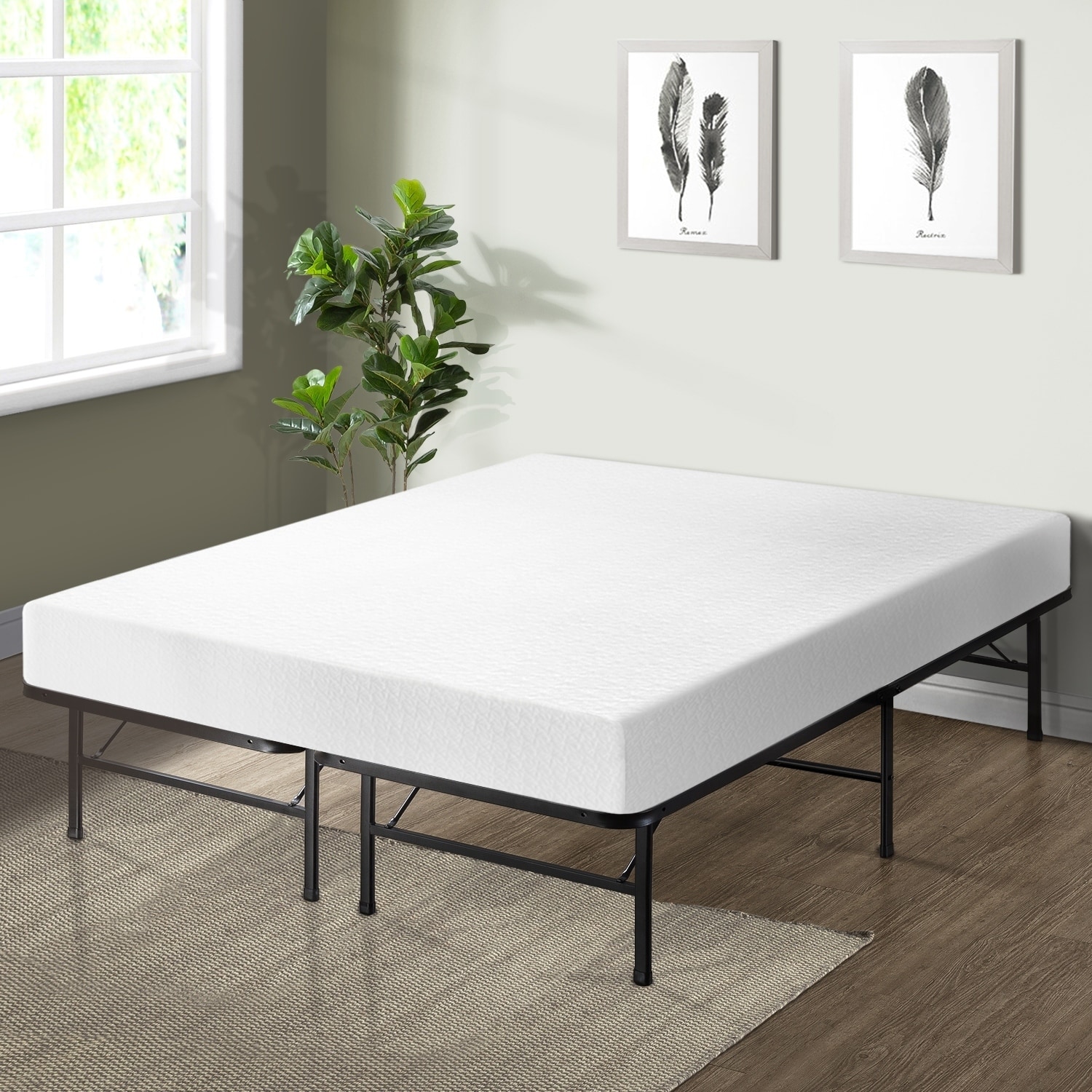 10 Inch Memory Foam Mattress with Bed Frame Set - Crown Comfort