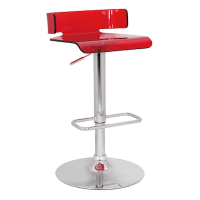 Red & Chrome Rania Adjustable Stool w/Swivel