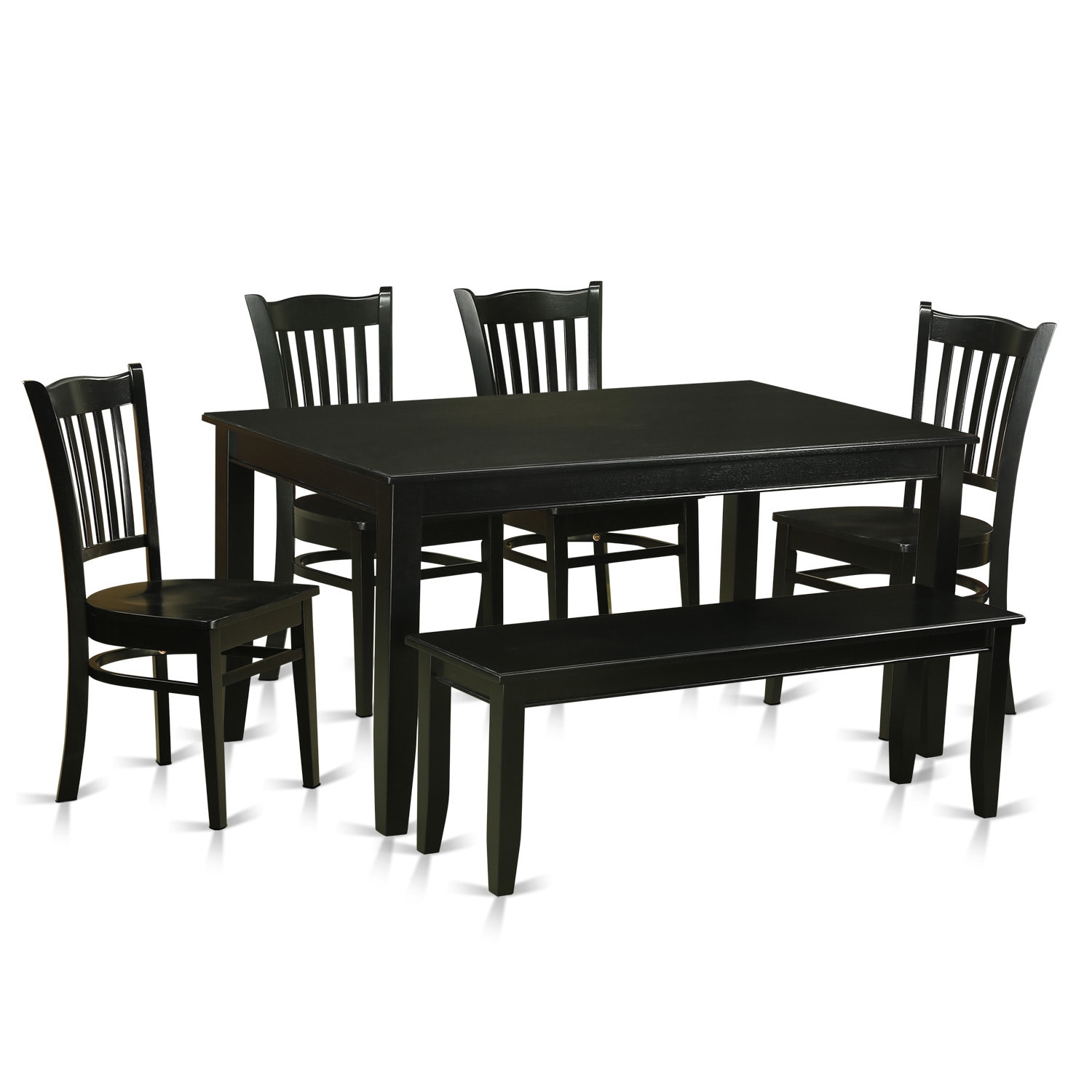 Black Rubberwood 6 Piece Dining Room Set 12027974 Rubberwood 6 Piece Dining Room Set