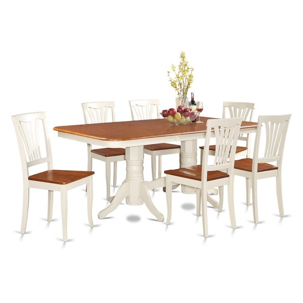 Naav7 Cream Rubberwood 7 Piece Dining Room Set Free Shipping Today Naav7 Cream Rubberwood 7 Piece Dining Room Set