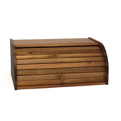 Acacia Rolltop Bread Box