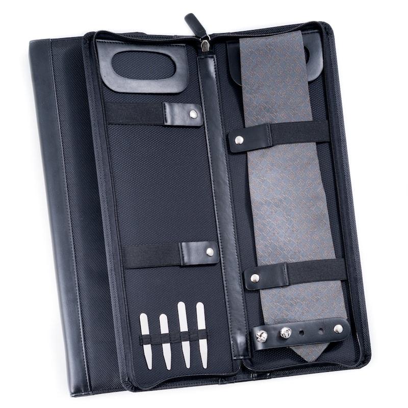 Bey Berk Black Ballistic Nylon Travel Tie Case