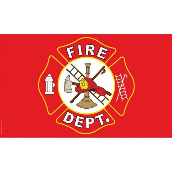 Red Polyester Fire Department Logo Flag