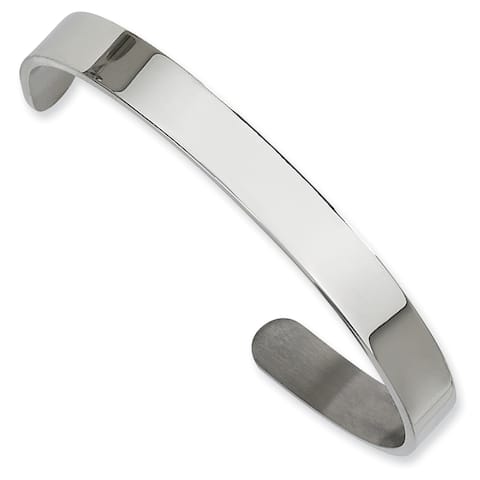 Chisel Stainless Steel High Polished and Brushed 8-inch Cuff Bangle