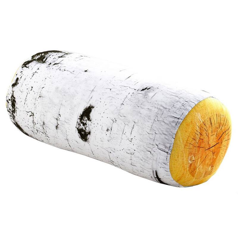Microbead Squish Birch Log Wood Roll Pillow