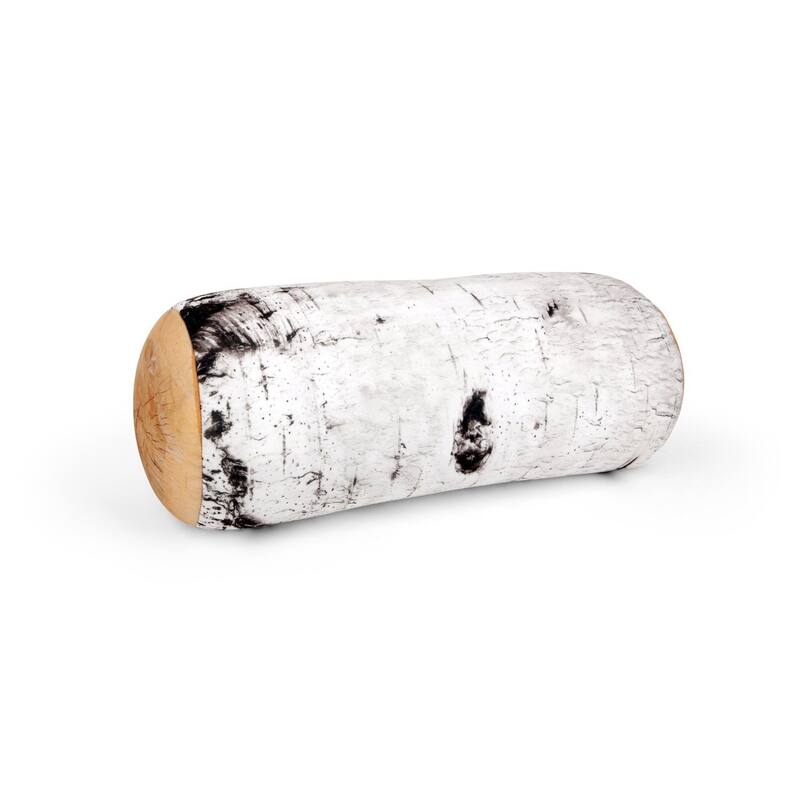 Microbead Squish Birch Log Wood Roll Pillow