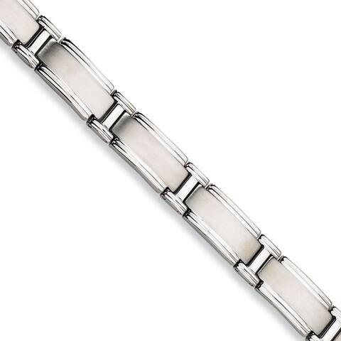 Chisel Stainless Steel Brushed and Polished 9.25-inch Bracelet