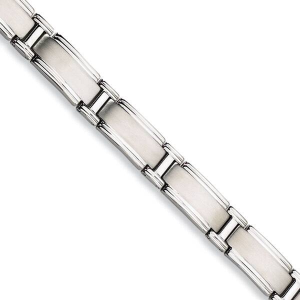 slide 1 of 2, Chisel Stainless Steel Brushed and Polished 9.25-inch Bracelet