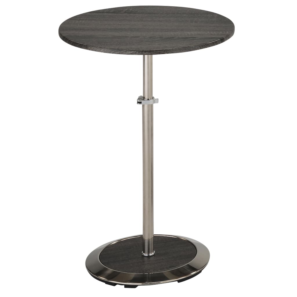 Nero II Metal and Wood Adjustable Height Accent Table