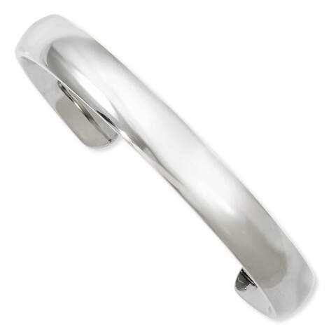 Chisel Titanium with White Polished and Brushed 7-inch Cuff Bangle