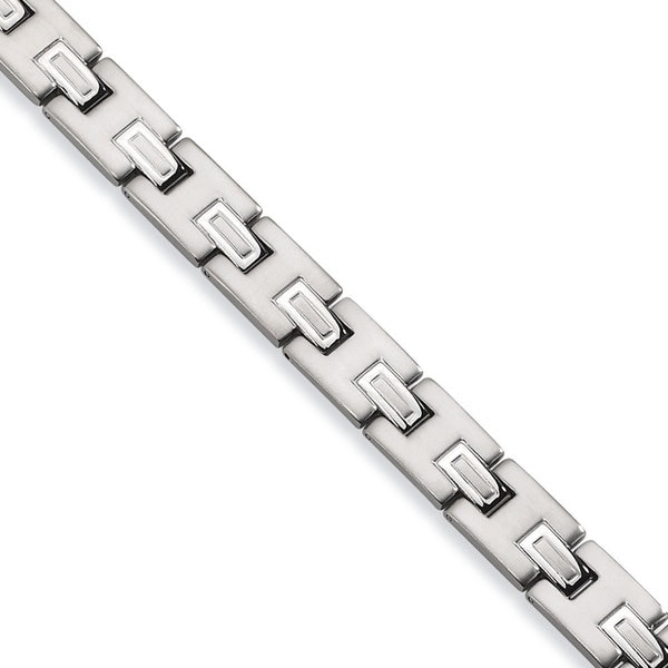Shop Versil Brushed and Polished Stainless Steel 8.75-inch Bracelet ...