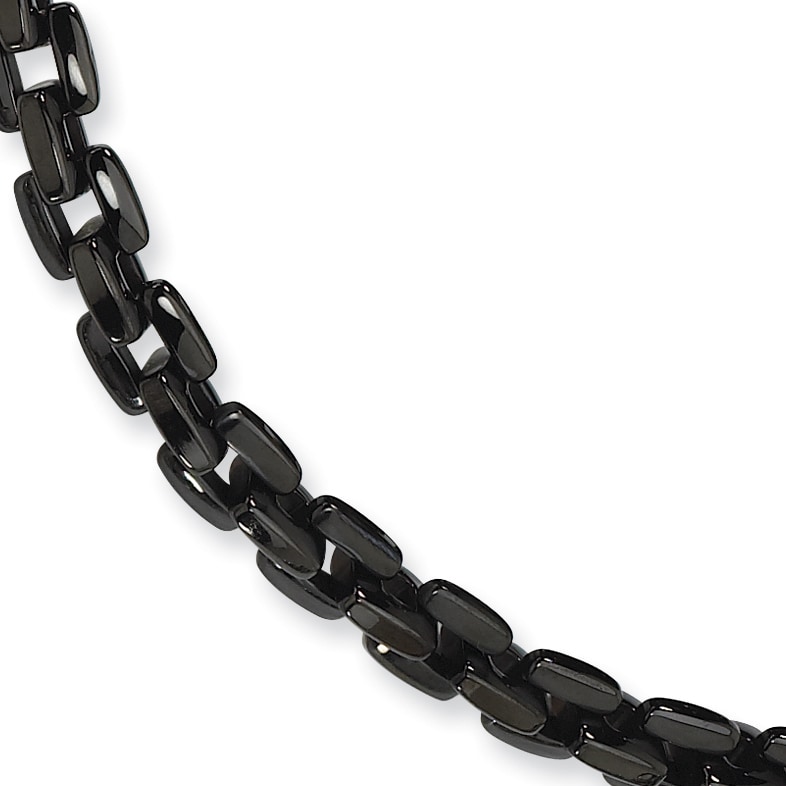 Mens black stainless steel necklace Clearance