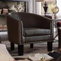 Moser Bay Furniture Isabela Faux Leather  Barrel Club Chair