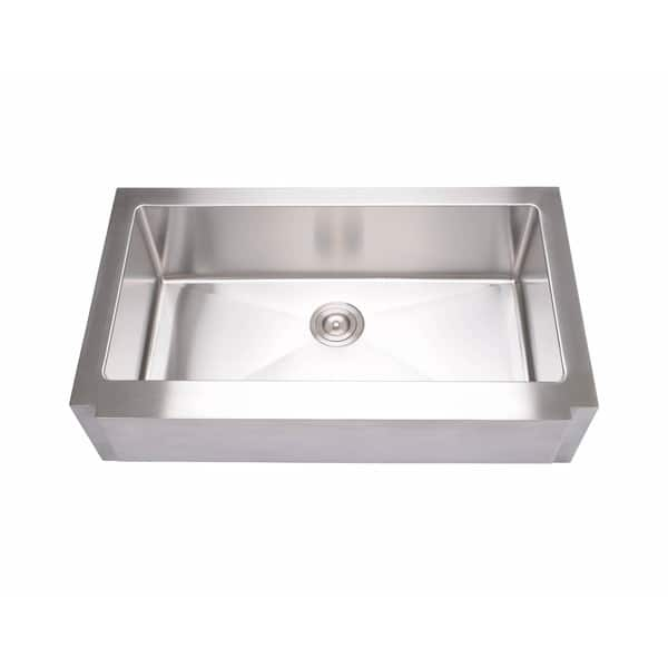 Hahn Notched Farmhouse Stainless Steel Extra-Large Single Bowl Sink ...