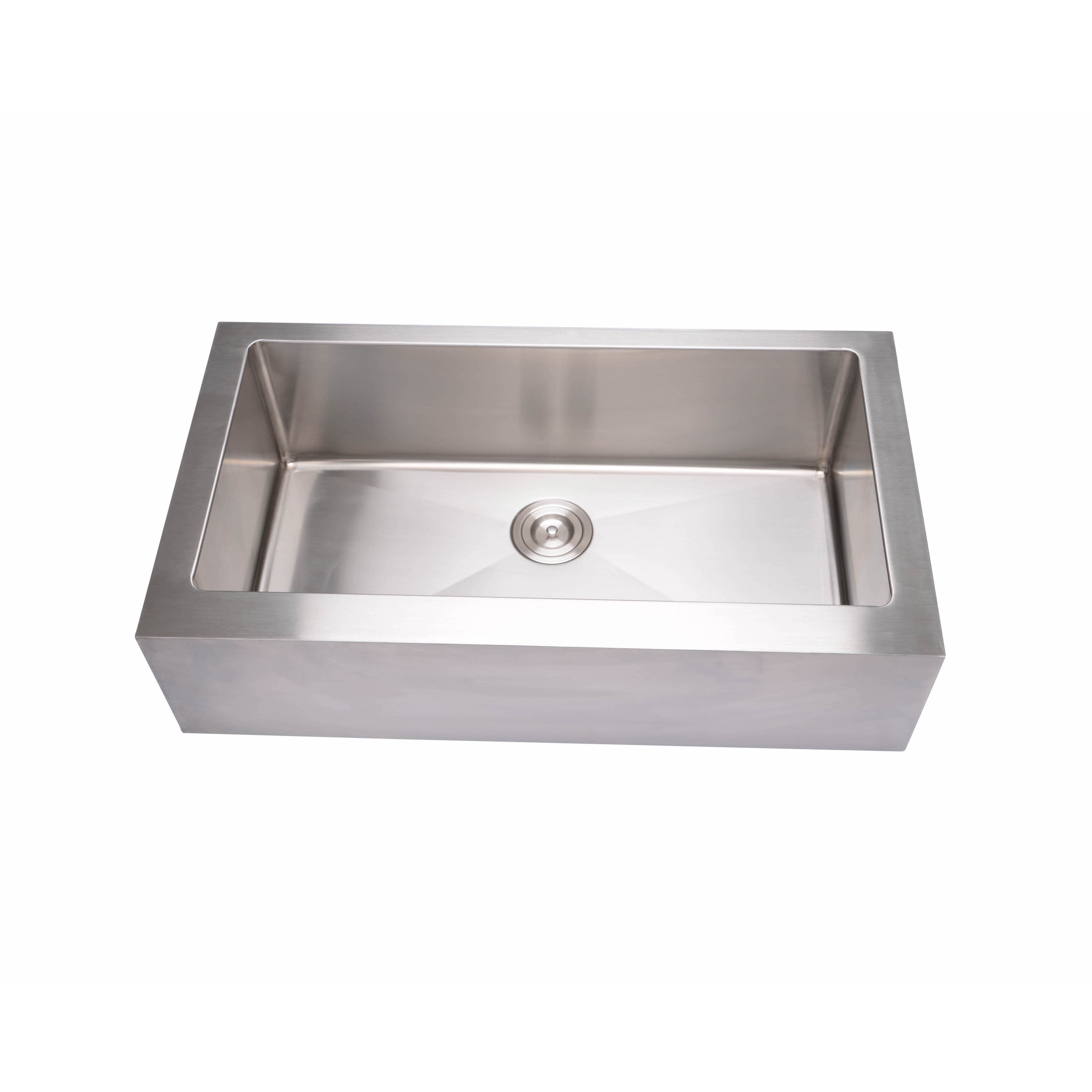 Shop Black Friday Deals On Hahn Flat Apron Farmhouse Extra Large Single Bowl Sink Silver Overstock 12033190