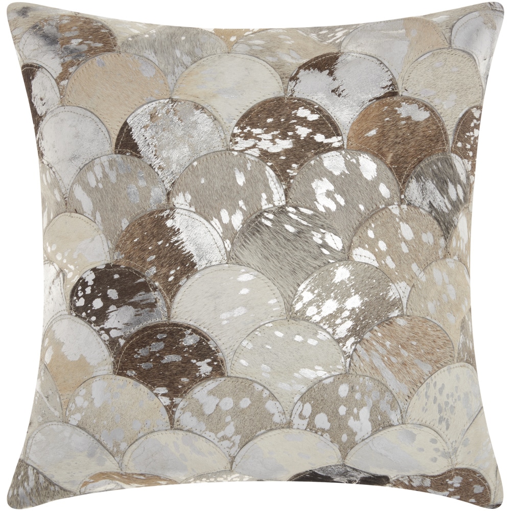 grey leather throw pillows