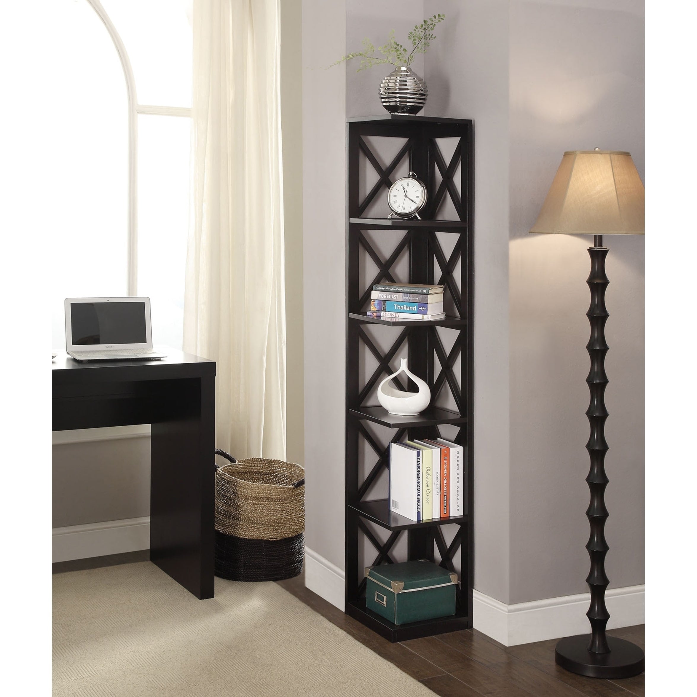 Creatice Wood Corner Bookcase for Large Space